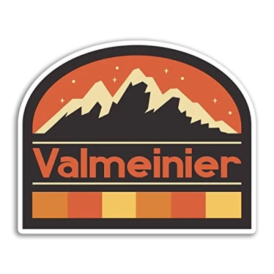 Image of 2 x 10cm Wide Valmeinier Vinyl Stickers France French Mountains Ski Travel Holiday Sticker #77416