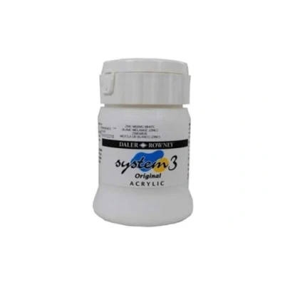 Image of Daler Rowney System3 Acrylic Paint, Plastic Tube, 5.07oz 150 ml, Zinc Mixing White