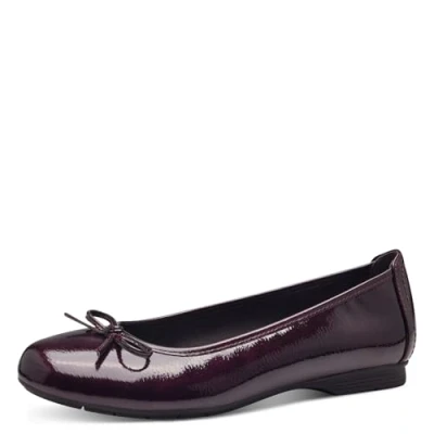 Image of Jana Women&#039;s Ballerina 8 22163 41 Ballet Flat, Dk Purple Pat, 6.5 UK