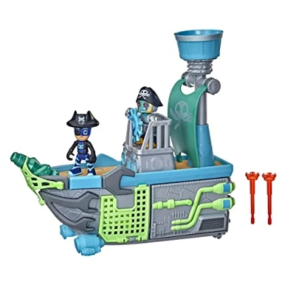 Image of PJ Masks Sky Pirate Battleship Preschool Toy, Vehicle Playset with 2 Action Figures for Kids Ages 3 and Up Multicolor F3665