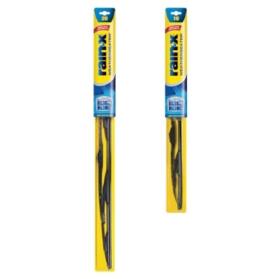 Image of Rain X 820147 WeatherBeater, 26&quot; and 16&quot; Windshield Wiper Blades All Season OEM Quality, Conventional, Vehicle Specific Fit, Pack of 2