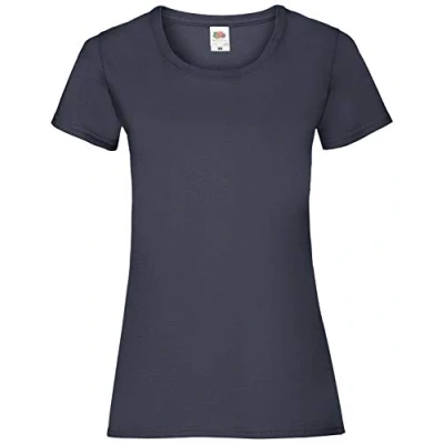 Image of Fruit of the Loom Women&#039;s Valueweight Short Sleeve T Shirt, Deep Navy, 8 (Manufacturer Size:X Small)