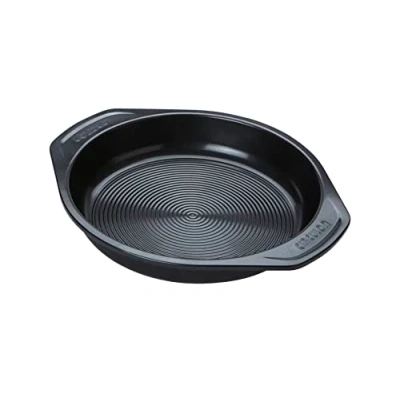 Image of Circulon Ultimum Round 9 Inch Cake Tins for Baking Non Stick Tin 23cm, Freezer and Dishwasher Safe Carbon Steel Bakeware, Black