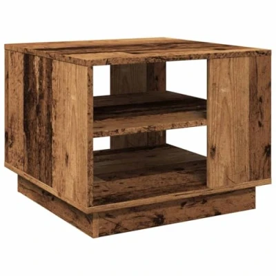 Image of vidaXL coffee table/end side table engineered wood, 55x55x42 cm, old wood brown, modern lounge furniture for living room/hallway