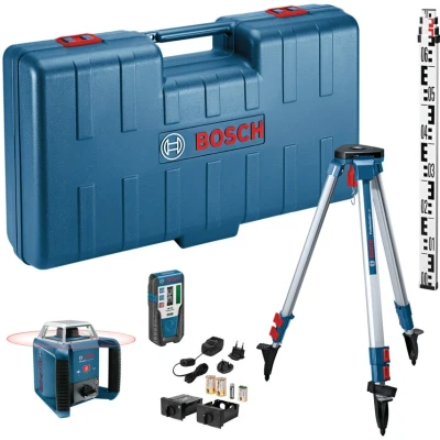 Image of Bosch Professional Rotation Laser Level GRL 400 H (One button keypad, receiver LR 1, levelling rod GR 2400, tripod BT 152, Working Range: up to 400m (diameter), in carrying case)