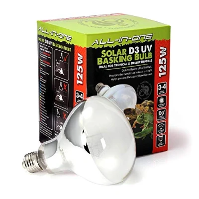 Image of Komodo Solar D3 UV 125W Basking Bulb, Heat and Light Bulb for Reptile Habitats, Bulbs, Terrarium Vivarium Lighting Heating Bulb,82298