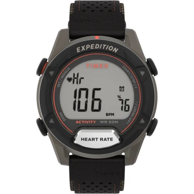 Image of Timex Expedition Rugged Digital Men&#039;s 43mm Leather Strap Watch TW4B27100