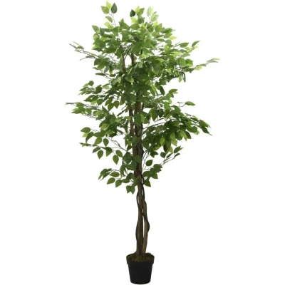 Image of vidaXL Artificial Ficus Tree 756 Leaves 150 cm Green