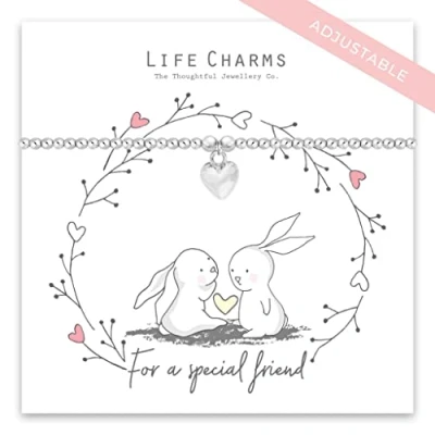 Image of Rosey Rabbit For A Special Friend Silver Plated Bracelet Beautiful Gift Her Women&#039;s, Ladies, Girl&#039;s, Female Jewellery
