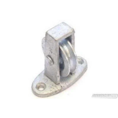 Image of 38mm No.264/C Upright Cast Pulley BZP Wheel 1 Each GALVANISED FINISH