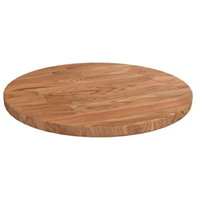 Image of vidaXL Solid Wood Oak Round Table Top Light Brown Ø30x1.5 cm Treated