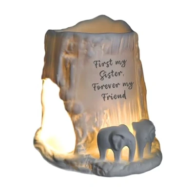 Image of Cello Elephant Tealight Burner First My Sister, Forever Friend. Porcelain Decor, Wax Melt Burners &amp; Oil Burner. Sister Gifts, Gifts for Women, Sister.