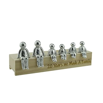 Image of Pirantin 20th Anniversary Idea 20 Years We Made A Family Metal Ornament Choose Your Combination Box &amp; Woodgrain May Vary(4 Children)