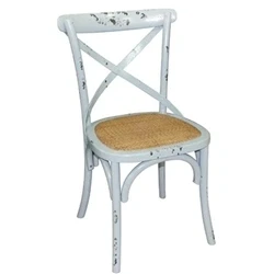Image of Bolero Blue Bentwood Chairs with Metal Cross Backrest (2 Pack)
