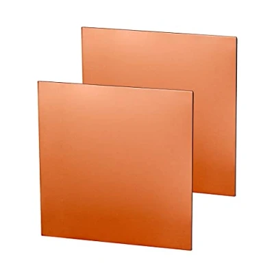 Image of QWORK 2 Pack 99.9% Pure Copper Metal Sheet Plate, 1mm Thick Processable Plates for DIY Project, Maintenance, Production (150 mm x 150 1 mm)