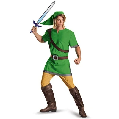 Image of DISGUISE Halloween Deluxe Super Mario Luigi Costume Adult, Green, X Large