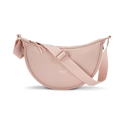 Image of LARKSON Crescent Bag Ladies Pink Solveig Small Cross Body Women Sling Shoulder in Half Moon Shape Womens Dumpling with Adjustable Strap