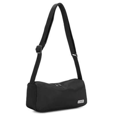 Image of Miss Lulu Classic Crossbody Bag for Women, Solid Colour Simple Design Shoulder Bag, Unisex Roomy Fanny Packs Hobos Everyday (Black)