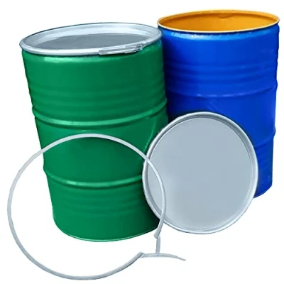 Image of 205L 45 Gallon Shipping Drum Barrel Oil Container BIN Steel with LID and Clasp