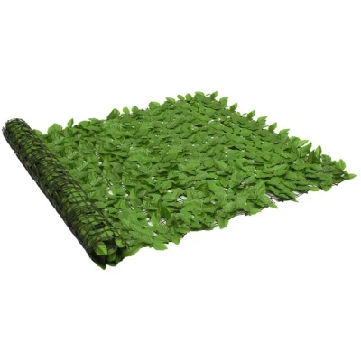 Image of vidaXL Balcony Privacy Screen with Green Leaves 300x150 cm