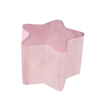 Image of roba Heart Shaped Children&#039;s Ottoman &#039;Lil Sofa&#039; Comfy Kid&#039;s Pouf with Velvet Upholstery (Pink/Mauve)