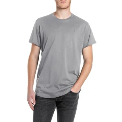 Image of Replay Basic Tshirt, Men&#039;s, Size: Medium, Lead grey