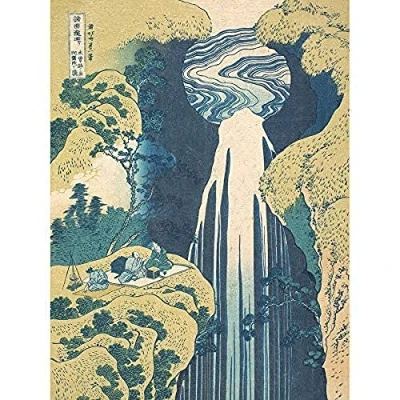Image of Artery8 Hokusai Amida Falls Far Reaches Kisokaido Road Unframed Wall Art Print Poster Home Decor Premium