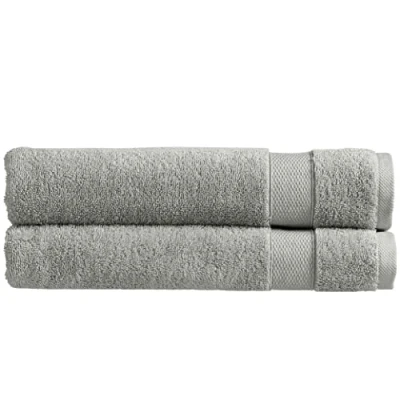 Image of Christy Refresh Bathroom Towels Set of 2 Quick Dry Tonal and Stylish Soft Plush Large Bath Absorbent Shower 100% Cotton 550GSM Machine Washable Dove Grey