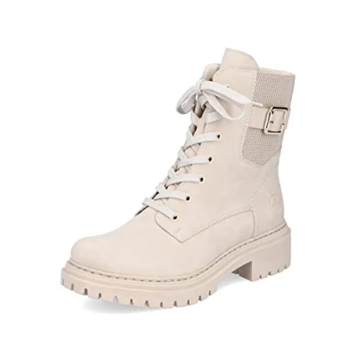 Image of Rieker Women&#039;s 72631 Biker Boots, Beige, 5 UK