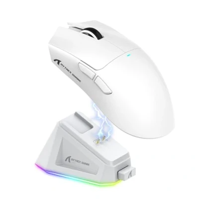 Image of ATTACK SHARK X11 Gaming Mouse with Magnetic Charging Dock, PixArt PAW3311 Sensor, BT/2.4G Wireless/Wired Mouse, 22000 DPI, Office Mice Gamer for Win11/Xbox/PS/Mac (White)