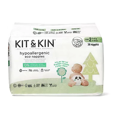Image of Kit &amp; Kin Size 2, 38 Eco Nappies, 5 8kg