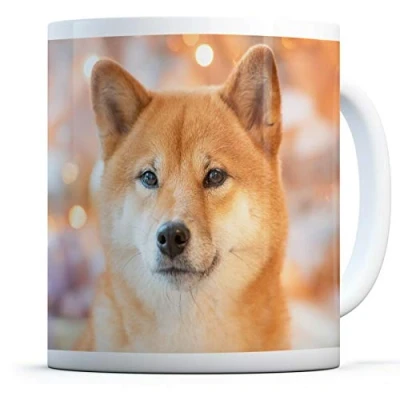 Image of Cute Shiba Inu Dog Drinks Mug Cup Kitchen Birthday Office Fun #8751