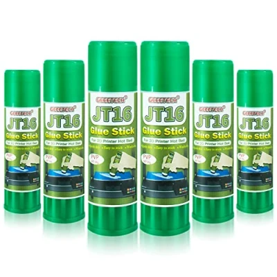 Image of TEQStone 3D Printer Glue Stick, Perfect First Layer Adhesion, Prevents Warping, Easy Removal, Water Soluble Formula, Compatible with PLA, ABS, PETG Filament, 6 Pack (JT16)