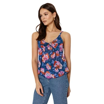 Image of Trendyol Woman Regular fit Basic V Neck Knit Blouse,Blue,S