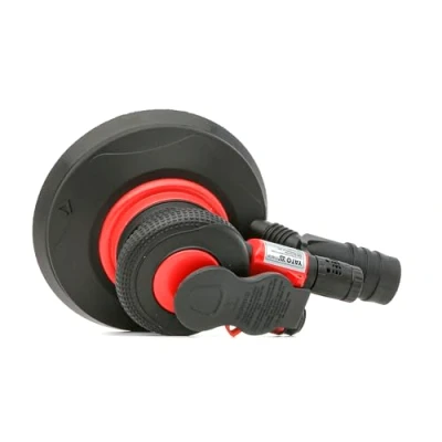 Image of YATO Professional Compressed air Orbital Sander, Diameter 150 mm, Extra Light and Handy Design, 12,000 RPM, 84 l/min, 360 Vacuum Cleaner Connection, Velcro Sanding disc red