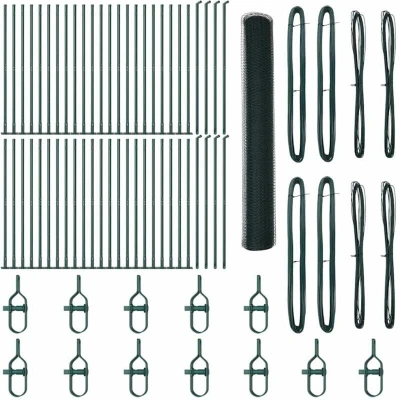 Image of vidaXL Hexagon Fence Green 1.2x100 m Steel