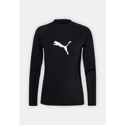Image of Puma SWIM Women LONG Sleeve RASH Guard Bikini top, Women&#039;s, Size: Small, Black