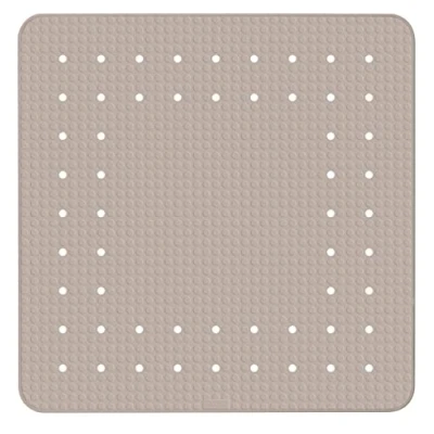 Image of WENKO Non Slip Shower mat, Natural rubber, Taupe, Douche