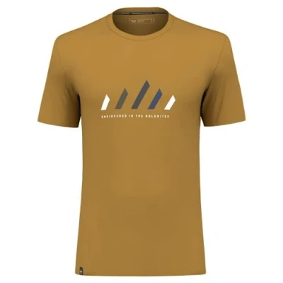 Image of Salewa Pure Stripes Dry T Shirt M Golden Brown