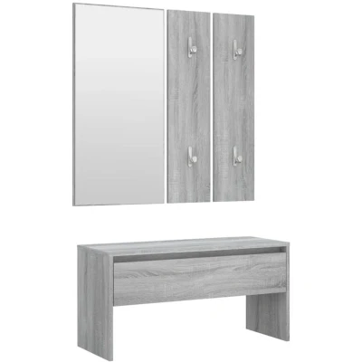 Image of vidaXL Hallway Furniture Set Grey Sonoma Engineered Wood