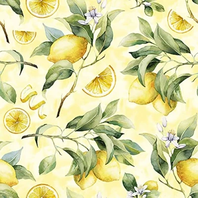 Image of Anniversary House Tiflair Yellow Lemons Italian Amalfi Style Luxury Lunch Napkins, 3 Ply, Strong and Durable, Découpage, Positano Coast Style,PJ344657
