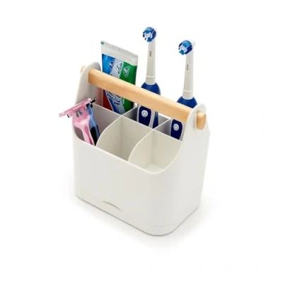 Image of simplywire Toothbrush Holder Bathroom Organiser White