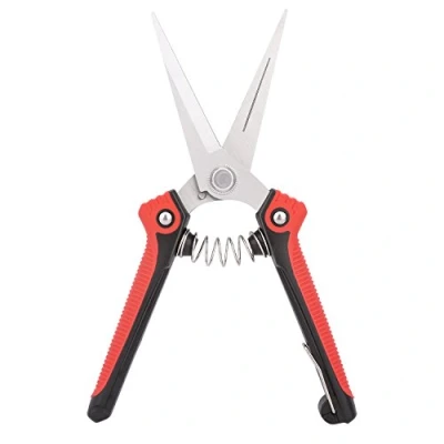 Image of Housolution Pruning Shears, Secateurs, Heavy Duty Stainless Steel Gardening Hand Pruner Shear Ultra Sharp Multi Purpose Garden Scissors for Fruit Picking, Trimming Plants Flowers, Black&amp;Red