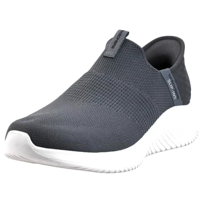 Image of Skechers Men&#039;s Ultra Flex 3.0 Smooth Step Hands Free Slip ins Loafer, US Men, Dark Grey, 6.5 UK