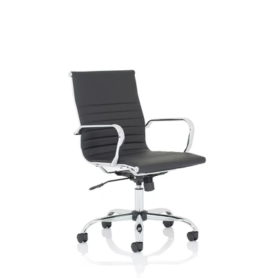 Image of Nola Executive Chair Medium Back Soft Bonded Leather Black
