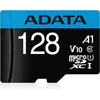 Image of ADATA Premier 128GB MicroSDHC/SDXC UHS I Class 10 V10 A1 Memory Card with Adapter Read up to 100 MB/s (AUSDX128GUICL10A1 RA1)