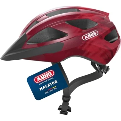 Image of ABUS Macator Racing Bike Helmet Sporty Bicycle for Beginners Women and Men Red, Size S