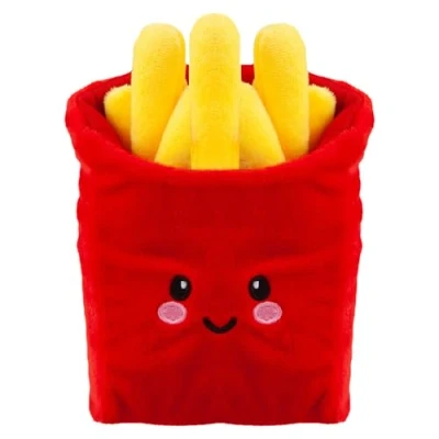 Image of VFM Fries Soft Toy Food Themed Cute Plush Cuddly Fluffy Stuffed Plushie, Gifts for Birthday, Valentine&#039;s Day Chirstmas 16cm Multi Coloured