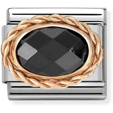 Image of Nomination Framed Black Crystal Oval Charm