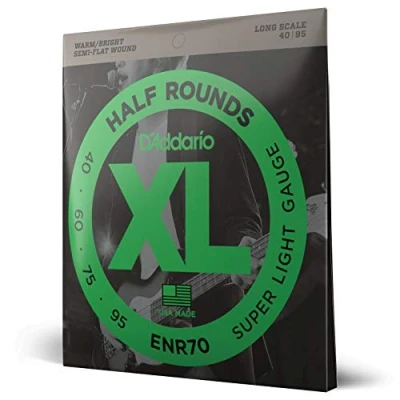 Image of D&#039;Addario XL Half Rounds Bass Guitar Strings ENR70 Long Scale Super Light, 40 95